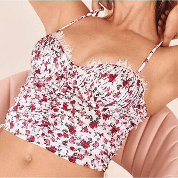 For Love & Lemons Other - For Love & Lemons Melrose Floral Bustier Corset Top Lace Cottagecore Coquette